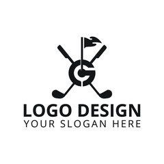 Cross Golf Logo Design Business Logo