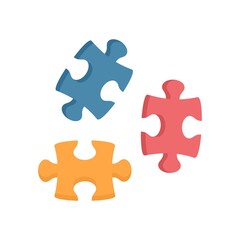Puzzle icon flat isolated vector
