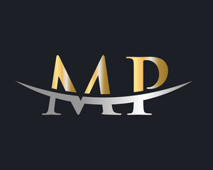 Initial Monogram Letter MP Logo Design Vector. MP logo design