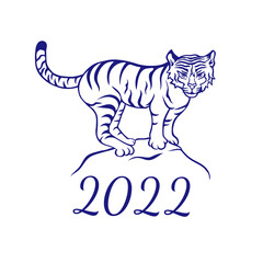 Fototapeta na wymiar Year of the water tiger. 2022 year.