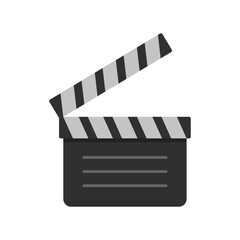 Film clapper icon flat isolated vector