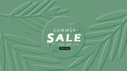 Summer green background for sales.