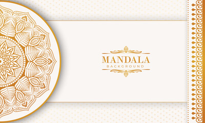 Luxury mandala background with golden arabesque pattern Arabic Islamic east style. Decorative mandala for print, poster, cover, brochure, flyer, banner, and your desired ideas. Mandala for Henna.
