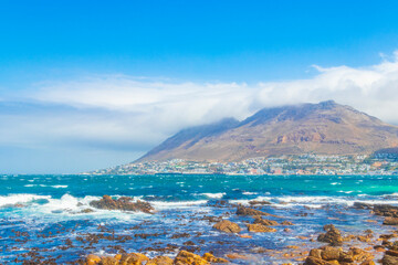 False Bay rough coast landscape Town Cape Town South Africa.
