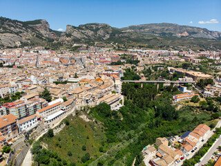 Obraz premium Drone point of view Alcoy town. Spain