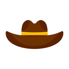 Cowboy hat icon flat isolated vector
