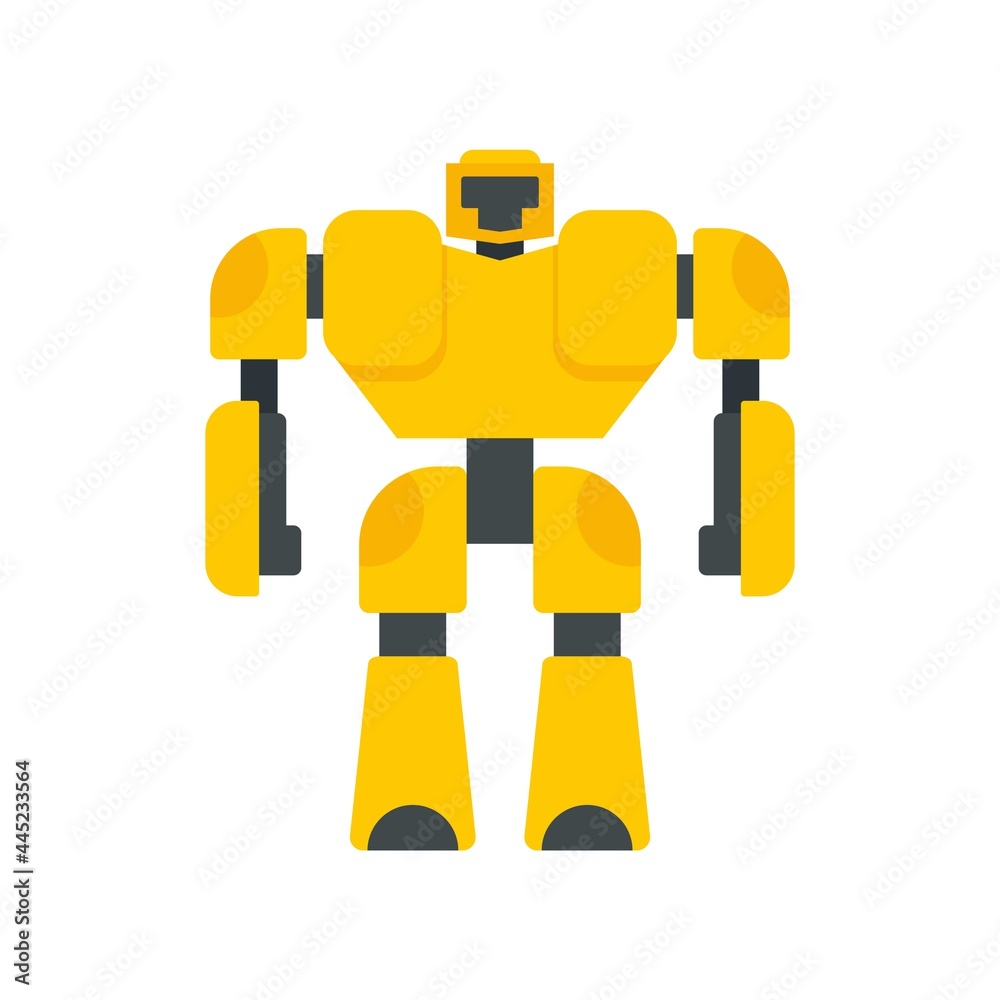 Wall mural Game robot transformer icon flat isolated vector