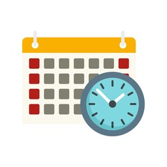 Exams calendar icon flat isolated vector