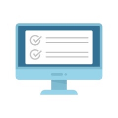 Computer monitor icon flat isolated vector