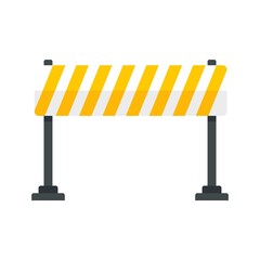 Road barrier line icon flat isolated vector