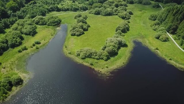 Aerial View of Blessington Greenway and Lake, County Wicklow
