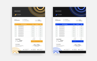 Abstract Minimal business invoice template design, Professional corporate invoice template