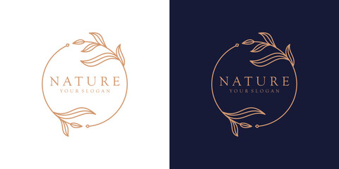 Luxury nature floral botanical frame in decorative style