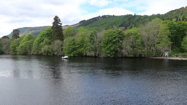 4k footage of Loch Ness in the Scottish Highlands, UK