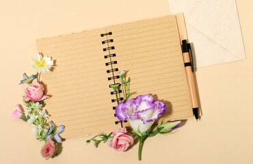 Floral notebook mockup