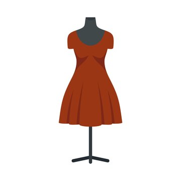 Dress mannequin icon flat isolated vector