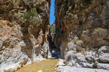 The Samaria Gorge on the Greek island of Crete