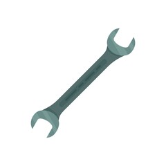 Metal wrench icon flat isolated vector