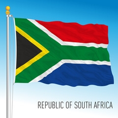 South Africa official national flag, vector illustration