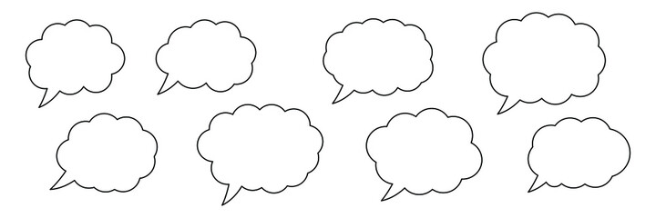 Speech or think bubble, empty communication cloud. Vector design element.