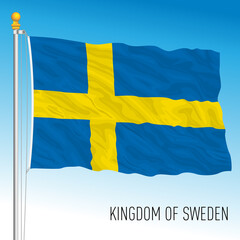 Sweden official national flag, European Union, vector illustration