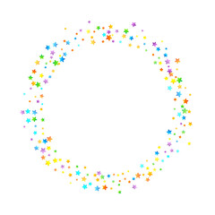 Rainbow Festive Confetti. Carnival Star Falling.