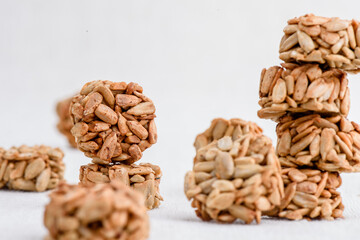 Kozinaki compositions on white background. High quality photo