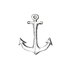Watercolor Pirate adventure black sketched icon element isolated  on white background