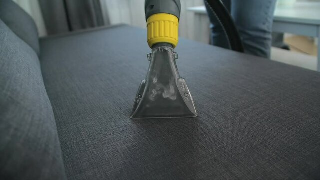 Cleaning and housekeeping concept. Mattress dry cleaning with professional extraction method