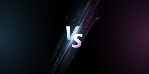 Futuristic versus screen. VS letters on a background with bright rays for sport games, match, tournament, e-sports competitions, martial arts, fight battles. Game concept. Vector © sersupervector