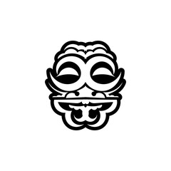 Mask face tattoo ornament maori style. African ritual traditional mask. Tiki moko. Totem vector design.
