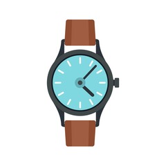 Swiss hand watch icon flat isolated vector