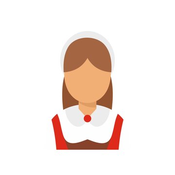 Swiss woman avatar icon flat isolated vector