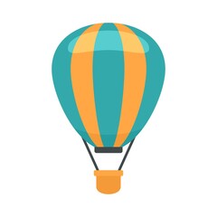 Flight air balloon icon flat isolated vector