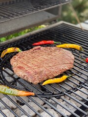 steak on the grill