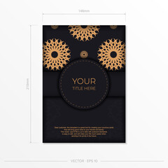 Dark invitation card design with abstract vintage ornament. Can be used as background and wallpaper. Elegant and classic vector elements are great for decoration.