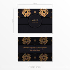 Naklejka na ściany i meble Dark invitation card design with abstract vintage ornament. Can be used as background and wallpaper. Elegant and classic vector elements are great for decoration.