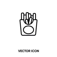 Obraz premium Fries vector icon . Modern, simple flat vector illustration for website or mobile app.French fries symbol, logo illustration. Pixel perfect vector graphics 