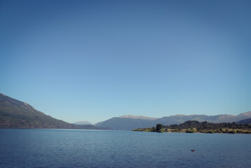 Obraz premium View of the sea and mountains