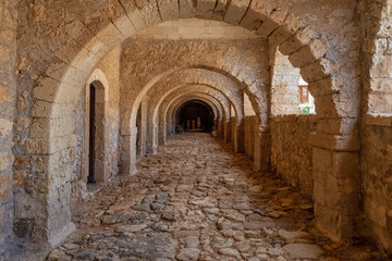 Fototapeta na wymiar Corridor in a historic monastery