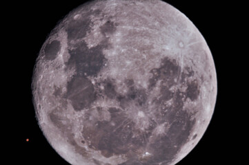 Obraz na płótnie Canvas moon and mars conjunction