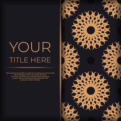 Dark postcard design with abstract vintage ornament. Can be used as background and wallpaper. Elegant and classic vector elements are great for decoration.