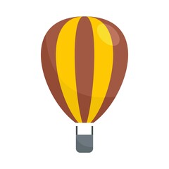 Fototapeta premium Striped air balloon icon flat isolated vector