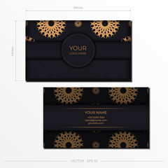 Business Cards. Decorative floral business cards, oriental pattern, illustration.