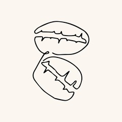 Fototapeta premium Coffee bean line icon. Coffee shop, grain, Coffee concept