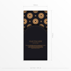 Dark postcard design with abstract vintage mandala ornament. Can be used as background and wallpaper.