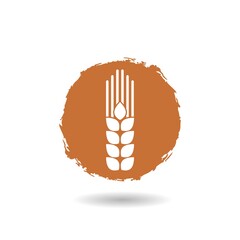 Simple wheat icon with shadow