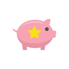 Loyalty piggy bank icon flat isolated vector
