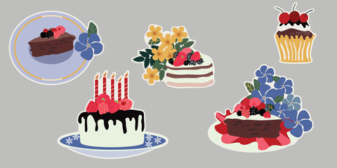 illustration with cake