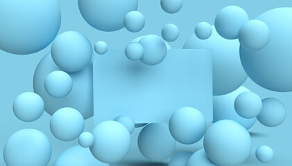 Blue business card design. Abstract elegant and modern shape with blue background. 3d rendering